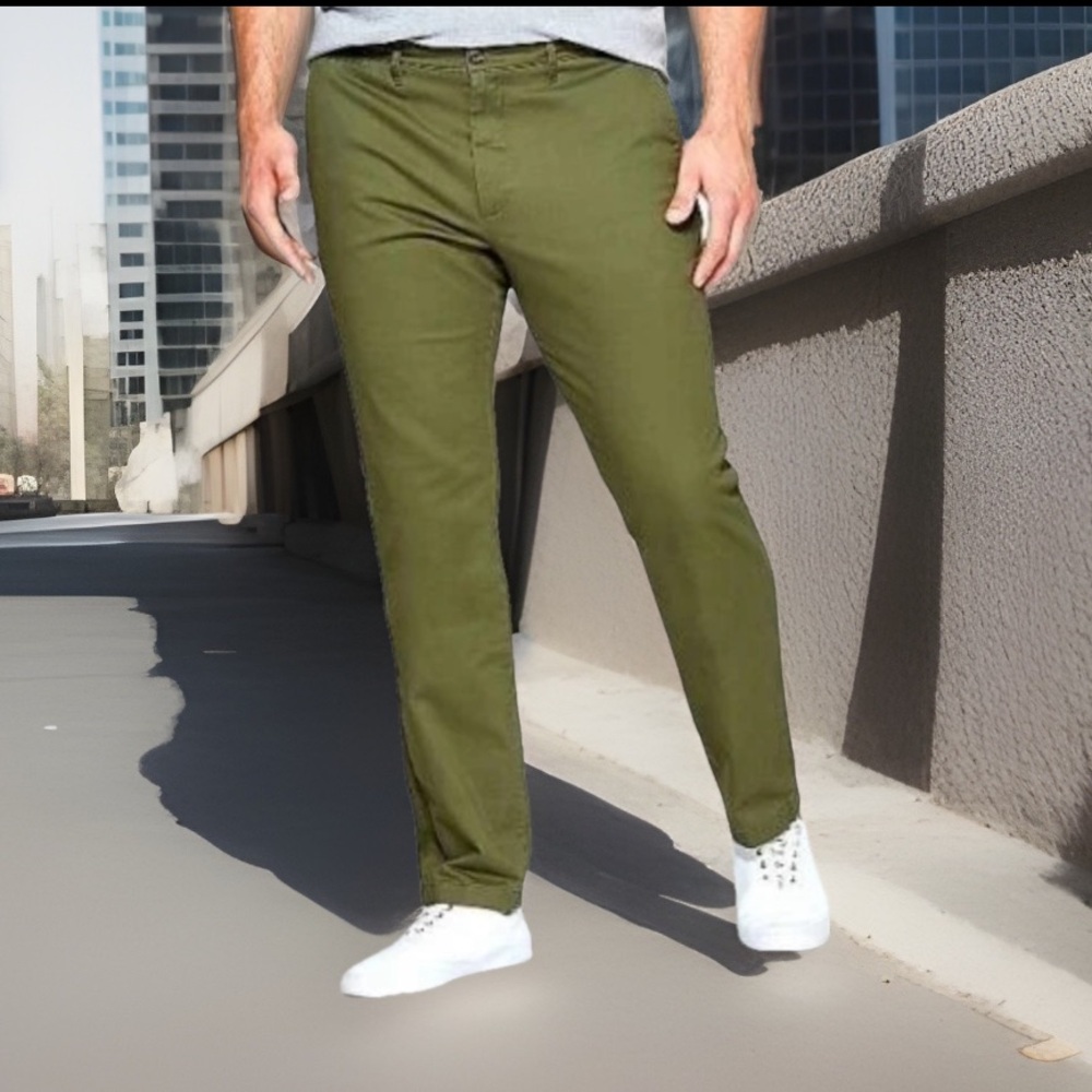Goodfellow & Co Slim Chino Pants ~Paris Green Chino Big & Tall Stretch